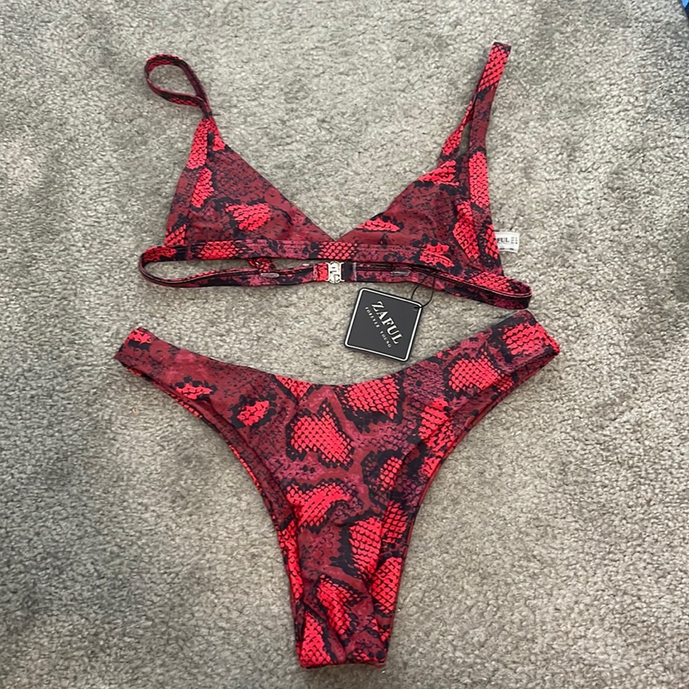 ZAFUL Snakeskin Print Bikini Set